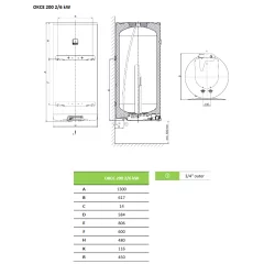 Elektriskie boileri Dražice OKCE 200 2/6kW