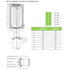 Kombinētais boileri Dražice OKCE 125.1 NTR/HV 2.2kW