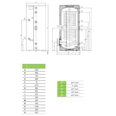 Kombinētais boileri Dražice OKCE 200NTRR 3.3 kW